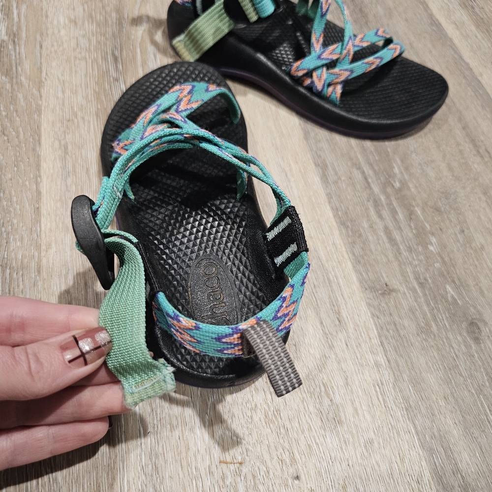 Teal Coral And Purple Chacos - Picture 3 of 11